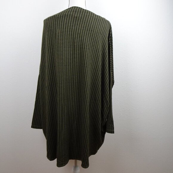 Bryn Walker Tunic Women's Plus Size 1X Green Black Dimitri Houndstooth Flawed - Picture 7 of 11